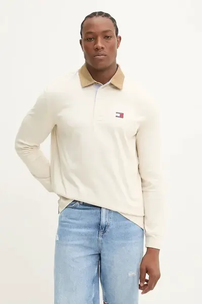 Bavlněné tričko s dlouhým rukávem Tommy Jeans