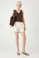 Džínové šortky Medicine dámské, béžová barva, high waist