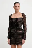 Šaty Elisabetta Franchi černá barva, mini, přiléhavé, AB68352E2