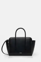 Kožená kabelka Calvin Klein černá barva, LV04F3034G