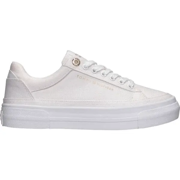 Tommy Hilfiger TH FOXING PLATFORM CANVAS Dámska vychádzková obuv, biela, veľkosť