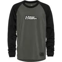 Horsefeathers SPIKE LS YOUTH Chlapčenský cyklistický dres, tmavo zelená, veľkosť