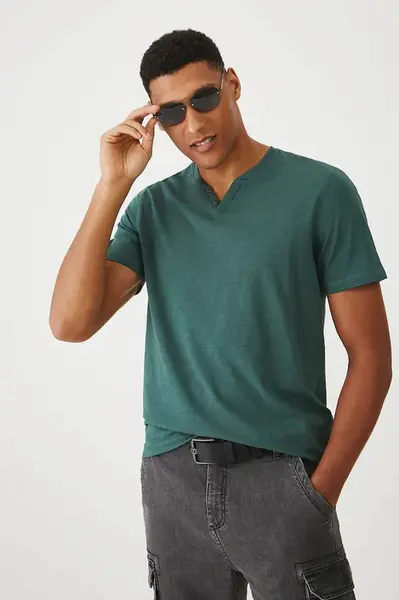 Bavlněné tričko Medicine pánské, zelená barva