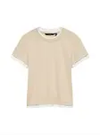 VERO MODA Tričko 'VMKENDALL'  svetlosivá / biela