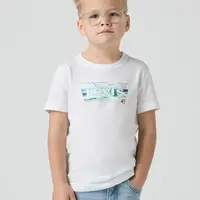 Dětské tričko Levi's CRASHING WAVES BATWING TEE bílá barva, s potiskem, 8EM650