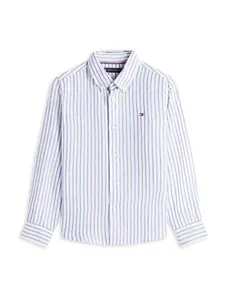 TOMMY HILFIGER Košeľa  modrá melírovaná / biela