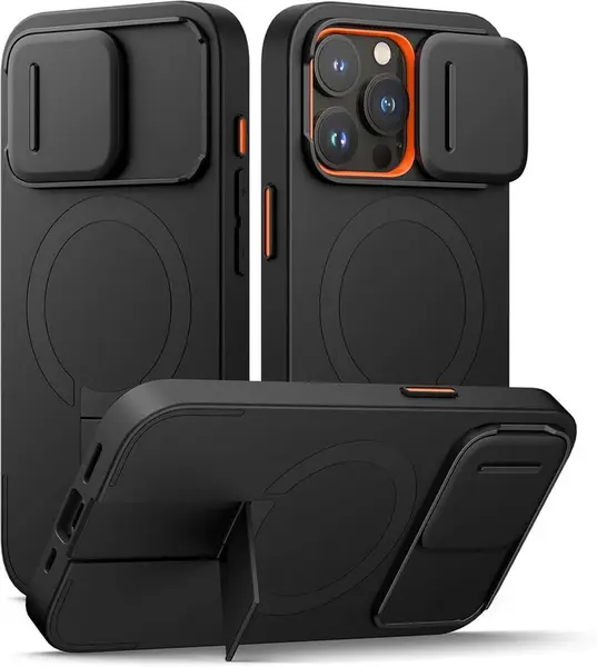 Suritch MagSafe Kickstand Camprotector obal iPhone 15 Pro, černý