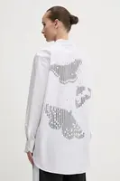 Bavlněná košile HUGO bílá barva, relaxed, s klasickým límcem, 50533037