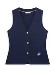 TOMMY HILFIGER Pletená vesta  námornícka modrá / biela