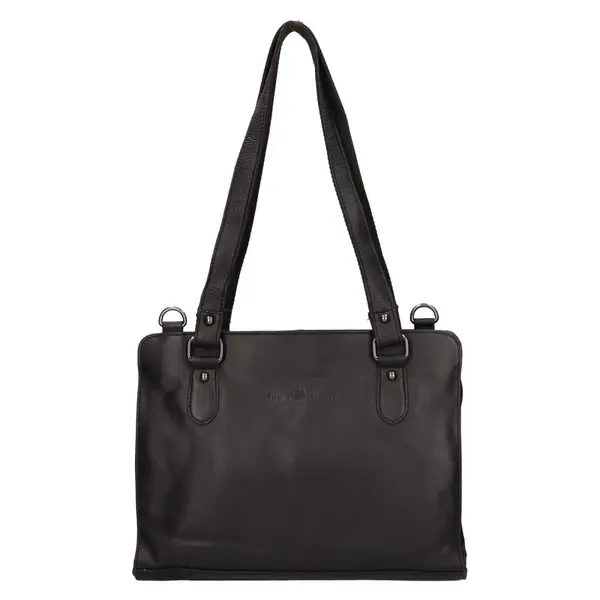 Dámska kožená kabelka Greenwood Roxana - čierna