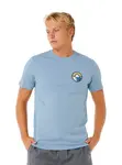Rip curl pánské tričko Pacific Rinse Stacked Faded Denim | Modrá | Velikost M | 100% bavlna