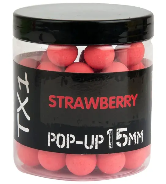 Shimano plovoucí boilie tx1 pop up strawberry fluoro red - 15 mm 80 g