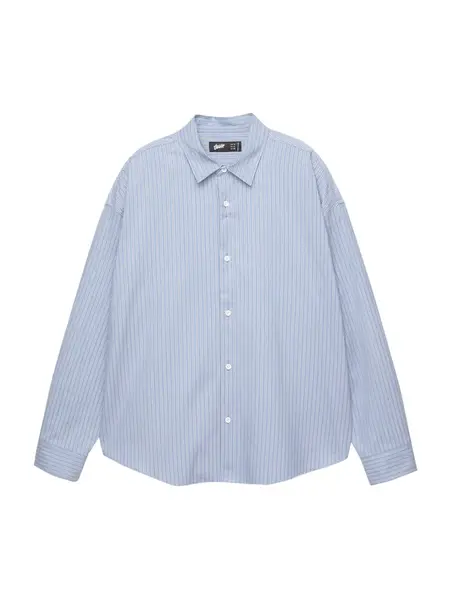 Pull&Bear Košeľa  svetlomodrá / čierna / biela