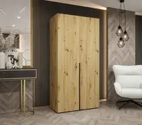 Šatní skříň Abi Alicante 1 Rozměry: 100 cm, Pásky / úchyty: Černá, Barva korpusu + barva dveří: Dub artisan + Dub artisan