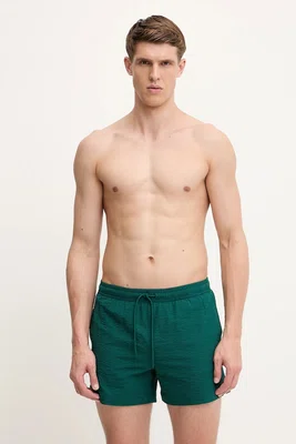 Plavkové šortky Abercrombie & Fitch zelená barva, KI133-5040