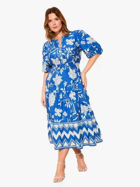 Lipsy Šaty  modrá / biela