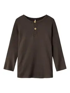 NAME IT Tričko 'NMMKab'  tmavohnedá