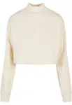 Ladies Cropped Oversized Sweat High Neck Crew whitesand