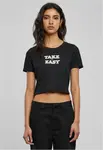Take It Daisy Cropped Tee black