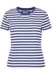 Women's basic striped T-shirt white/navy blue