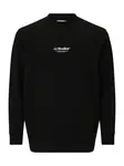 Jack & Jones Plus Mikina 'JJESOHO'  čierna / biela