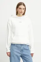 Mikina La Mania dámská, bílá barva, s kapucí, melanžová, ARIA