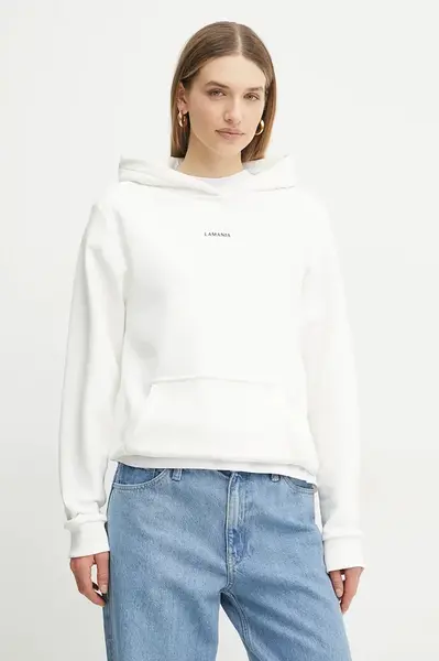 Mikina La Mania dámská, bílá barva, s kapucí, melanžová, ARIA