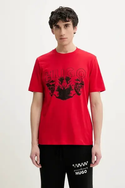 Bavlněné tričko HUGO Durro