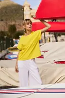 Marisse Yellow Cotton T-Shirt