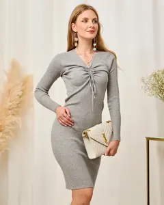 Resti Grey women's ribbed dress