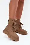 Boto Dámske Čižmy Workery Na Zips Tmavo Béžové Tirina