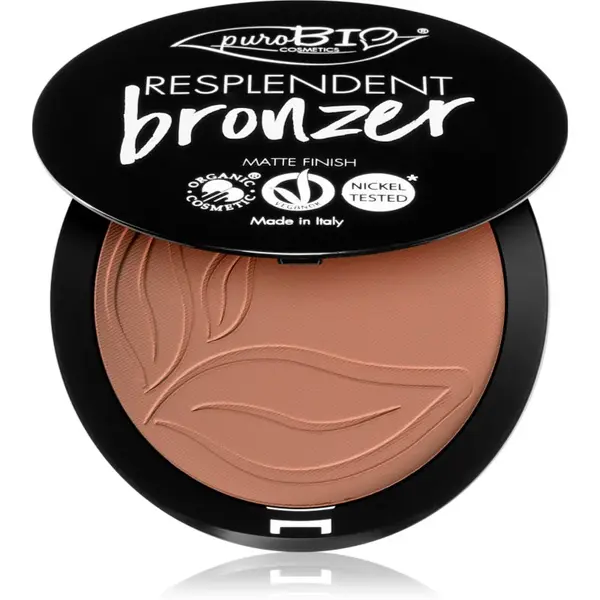 puroBIO Cosmetics Resplendent bronzer s matným efektom odtieň 03 Beige Brown 9 g