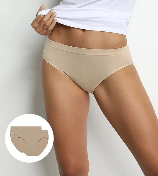 DIM SEAMLESS MAXI BRIEF 2x - Dámske bezšvové nohavičky 2 ks - telová