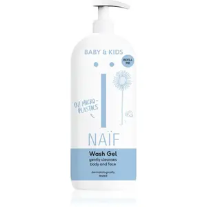 Naif Baby & Kids Wash Gel čistiaci a umývací gél pre deti a bábätká na telo a tvár Refill Me 500 ml