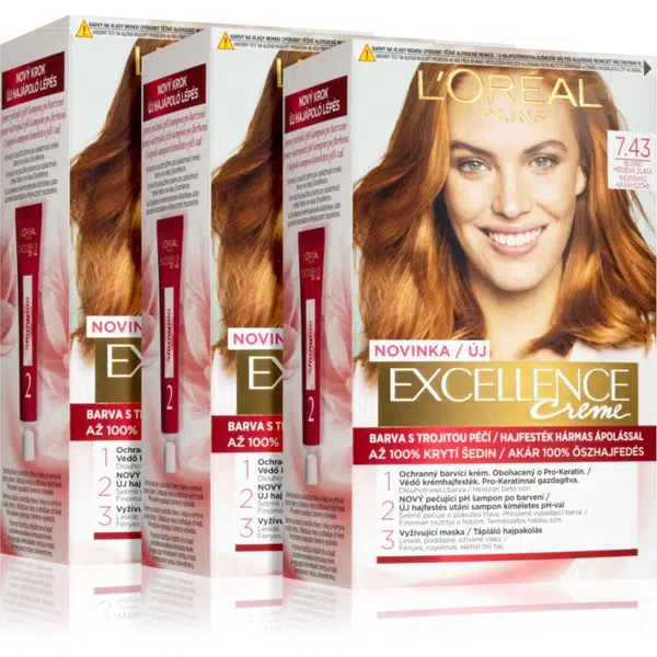 L’Oréal Paris Excellence Creme farba na vlasy odtieň 7,43 Blonde Copper