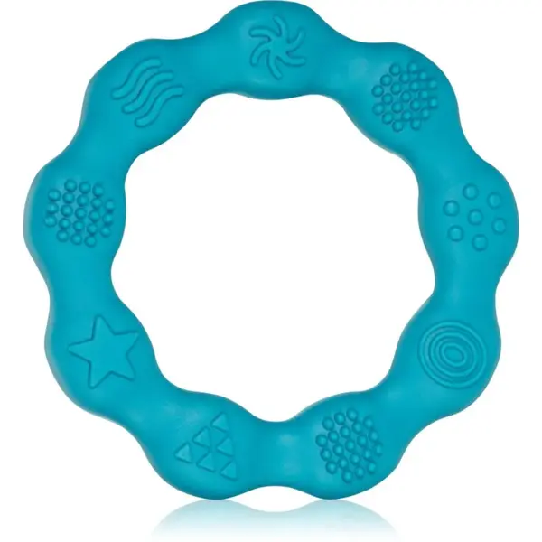 BabyOno Be Active Silicone Teether Ring hryzadielko Blue 1 ks