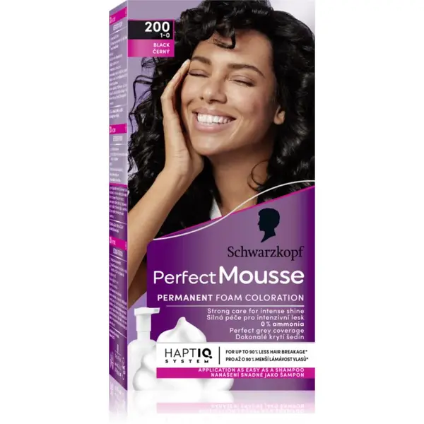 Schwarzkopf Perfect Mousse permanentná farba na vlasy odtieň 200 Black 1 ks