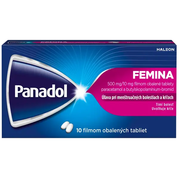 PANADOL Femina pri menštruačných bolestiach a kŕčoch 10 tabliet