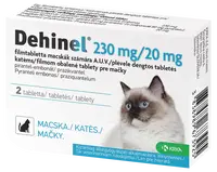 DEHINEL 230 mg/20 mg pre mačky tabliety 2 tabliet