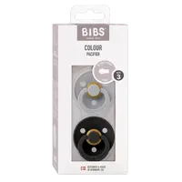 BIBS Colour Cumlíky z prírodného kaučuku - veľkosť 3, Cloud/Black 2 ks