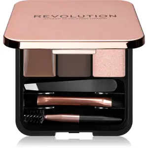 Revolution Brow Sculpt Kit sada pre dokonalé obočie odtieň Dark 2.2 g