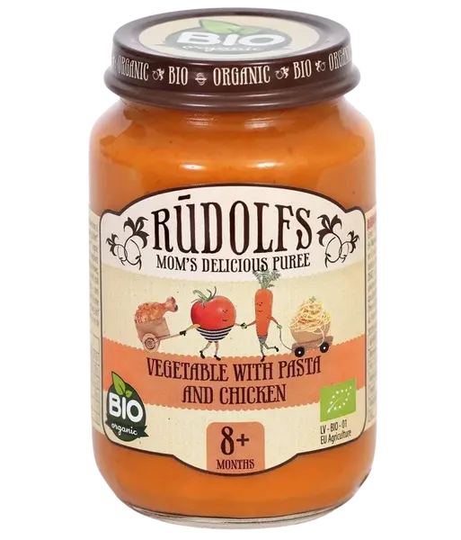RUDOLFS BIO Zeleninový príkrm s cestovinami a kuracím mäsom 190 g