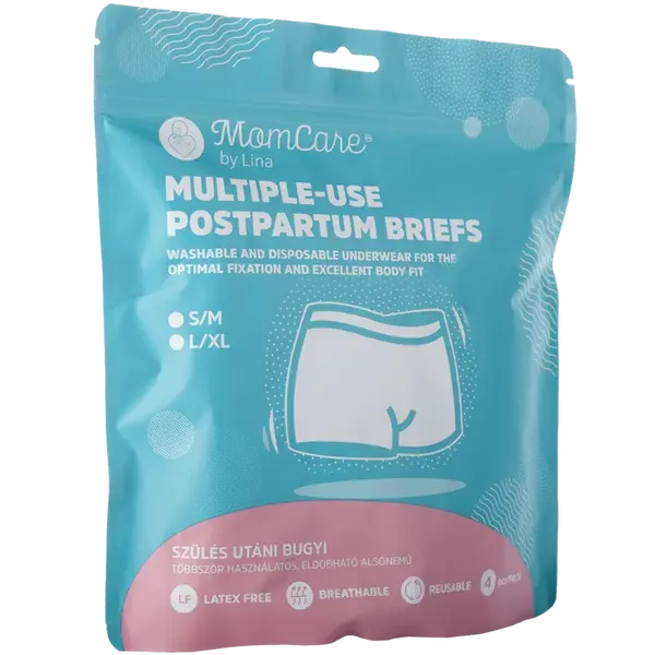 MOMCARE Popôrodné nohavičky na viacnásobné použitie veľ. S-M 4 ks