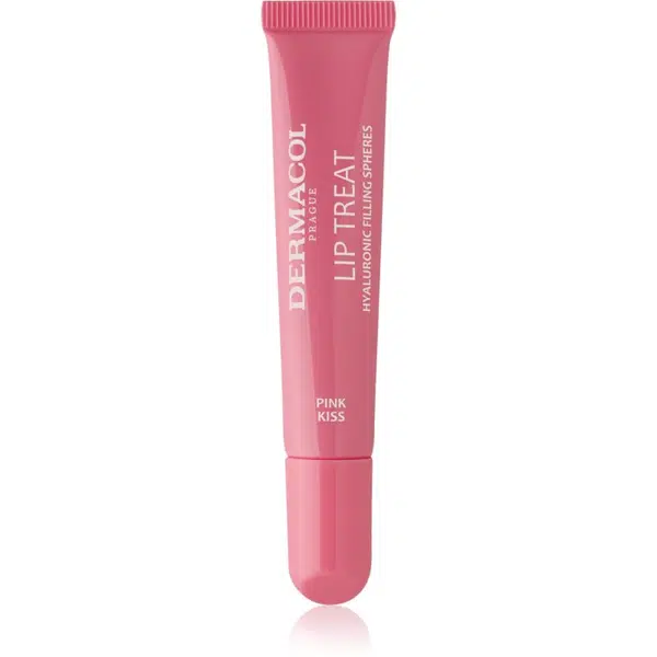 Dermacol Lip Treat hydratačný lesk na pery odtieň 5 Pink Kiss (Strawberries & Cream) 10 ml