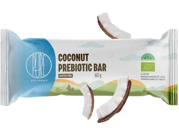 BRAINMAX Pure Coconut Prebiotic Bar, prebiotická tyčinka, Kokos 60 g