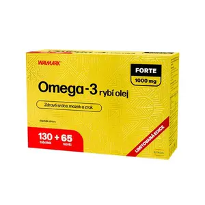 Walmark Omega-3 rybí olej FORTE 1000 mg, vysoký obsah EPA a DHA + vitamin E, limitovaná edice 130 + 65 tobolek NAVÍC