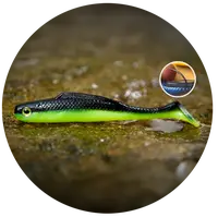 Redbass gumová nástraha ripper kicker black/signal yellow uv color - l 100 mm