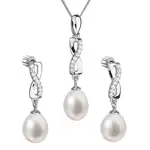 Evolution Group Set strieborných šperkov s pravými perlami Pavona 29041.1B (náušnice, retiazka, prívesok)