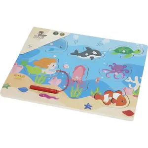 BABU - Drevené puzzle s prútom morský svet