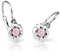 Cutie Jewellery Detské náušnice z bieleho zlata C2151-10-X-2 ružová